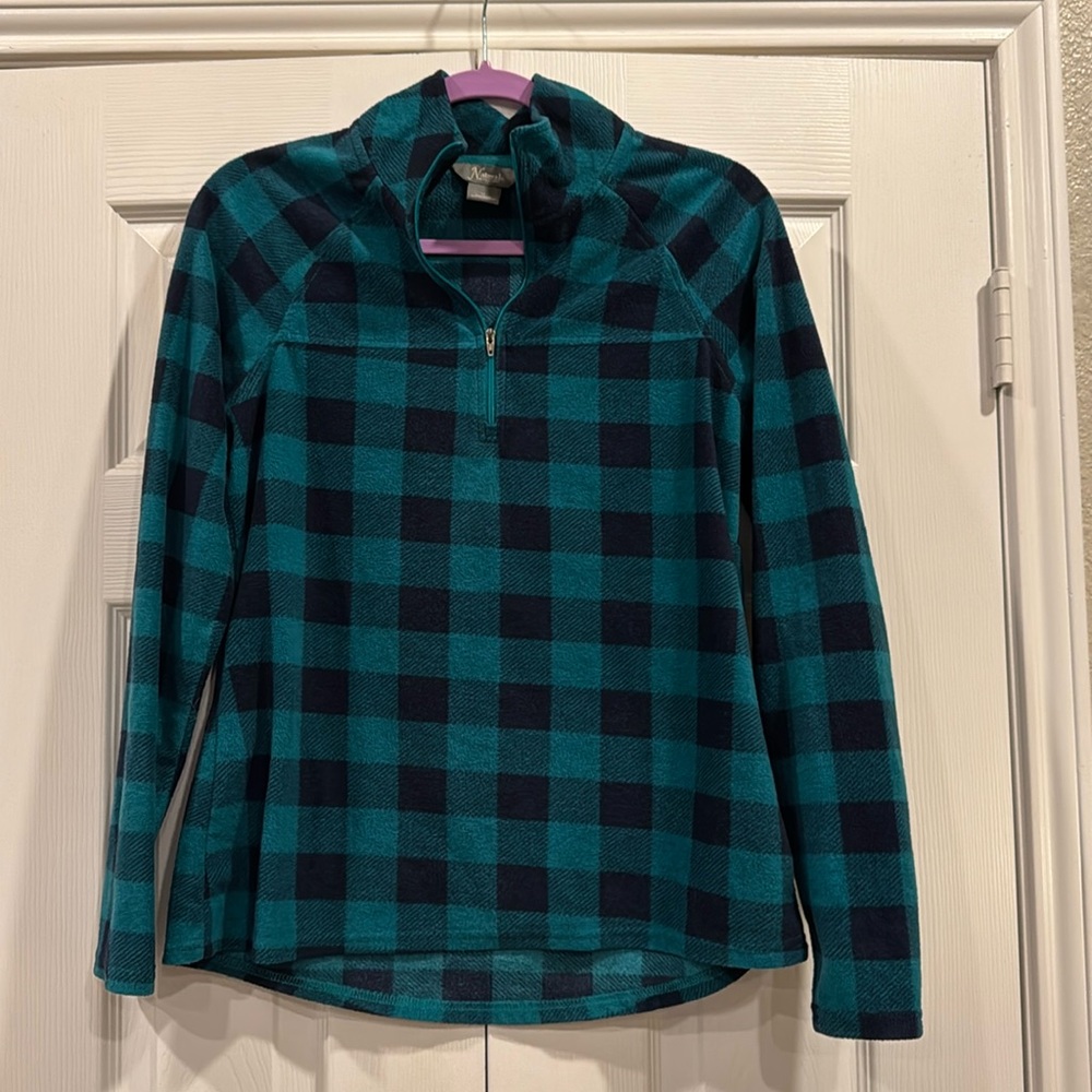 Womens Plaid Fleece Sweater